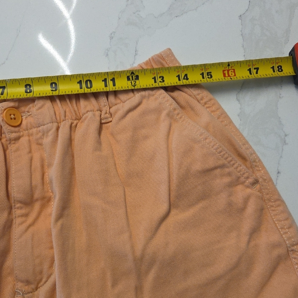 Men's Peach Flat-Front Cotton Shorts with Elastic Waistband - Picture 4 of 7
